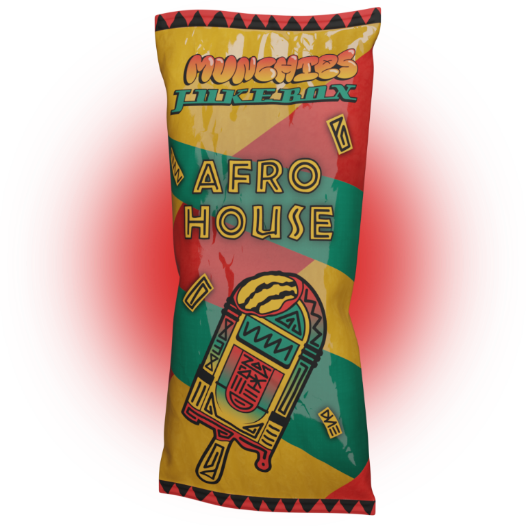 Afro House Sample Pack Vol. 1 featuring African sounds and percussions, designed to look like an ice cream package.