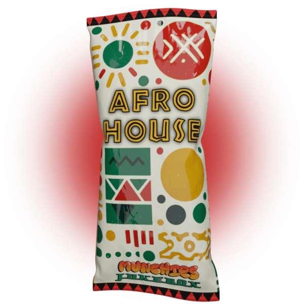 Afro House Sample Pack Vol. 2 featuring African sounds and percussions, designed to look like an ice cream package.