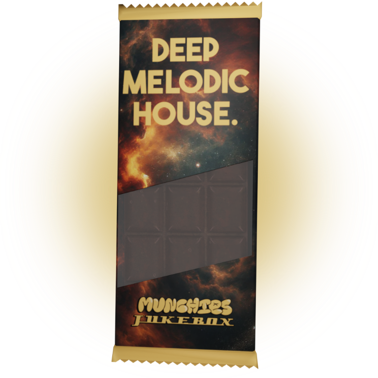 Deep Melodic House Sample Pack Vol. 1 featuring rich electronic sounds, designed to look like a chocolate bar.